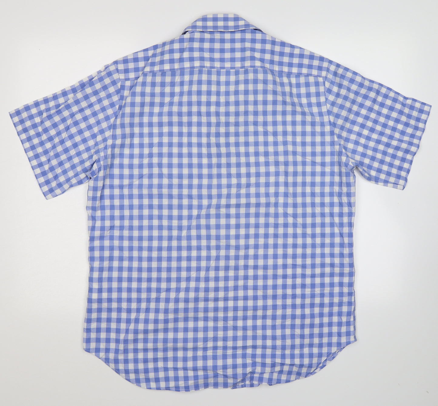 Taylor Bird Mens Blue Check   Dress Shirt Size XL