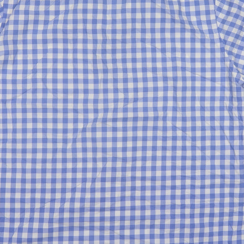 Taylor Bird Mens Blue Check   Dress Shirt Size XL