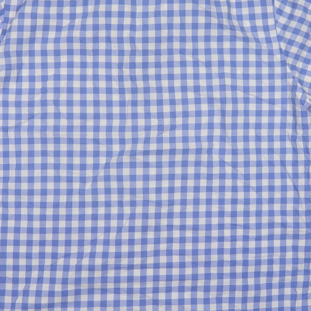 Taylor Bird Mens Blue Check   Dress Shirt Size XL