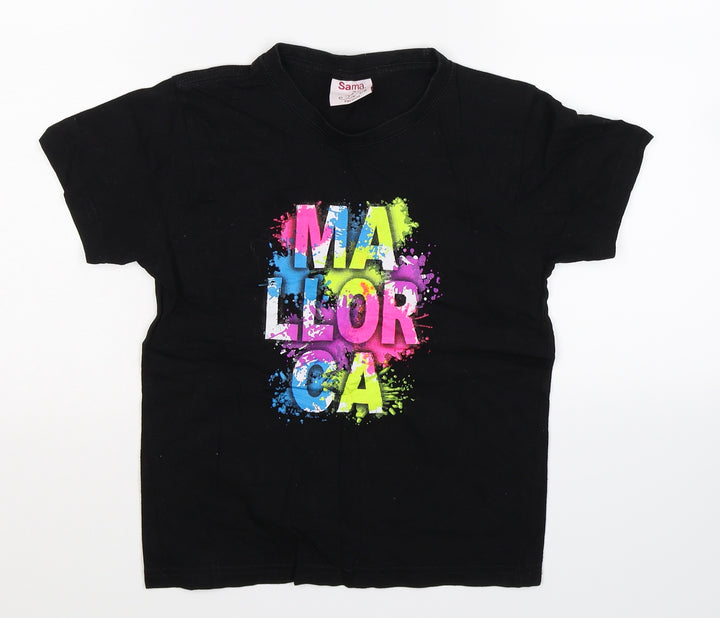 Sama Boys Black Basic T-Shirt Size 7-8 Years