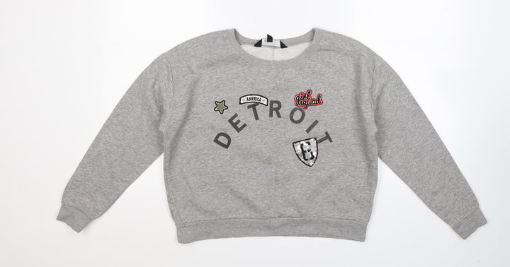 New Look Girls Grey   Pullover Sweatshirt Size 12-13 Years  - Oversized