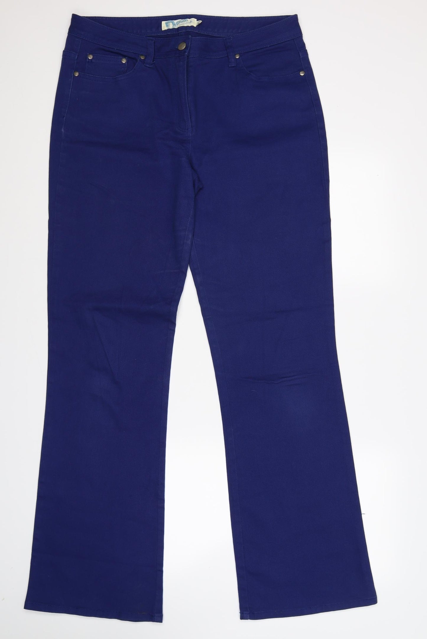 Long Tall Sally Womens Blue  Denim Flared Jeans Size 16 L34 in