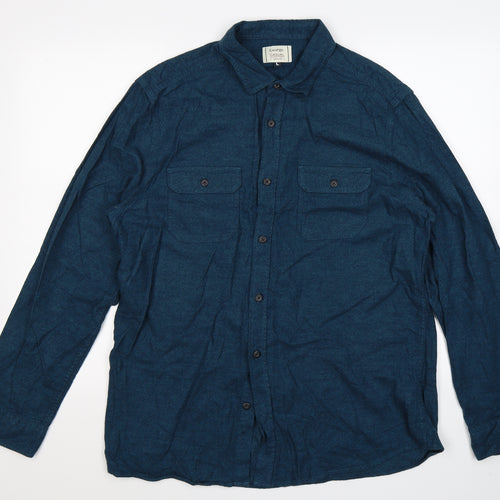 George Mens Blue    Button-Up Size L