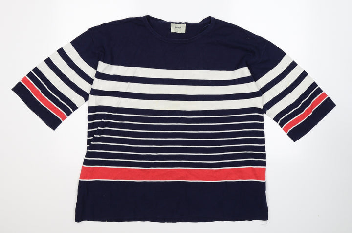 Papaya Womens Blue Striped Knit Pullover Jumper Size L