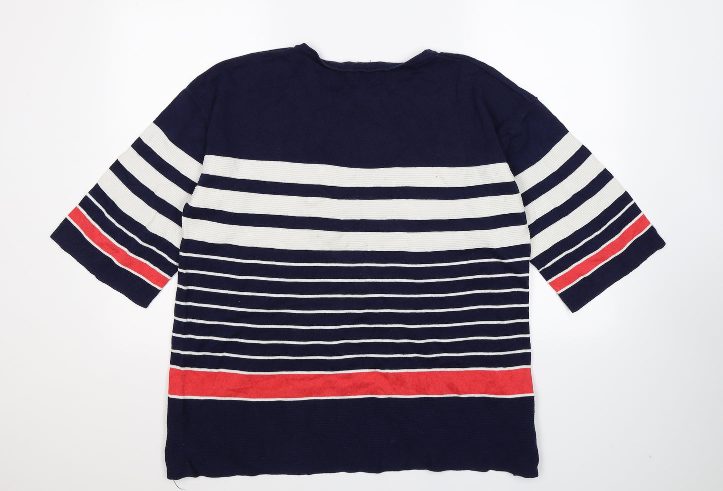 Papaya Womens Blue Striped Knit Pullover Jumper Size L