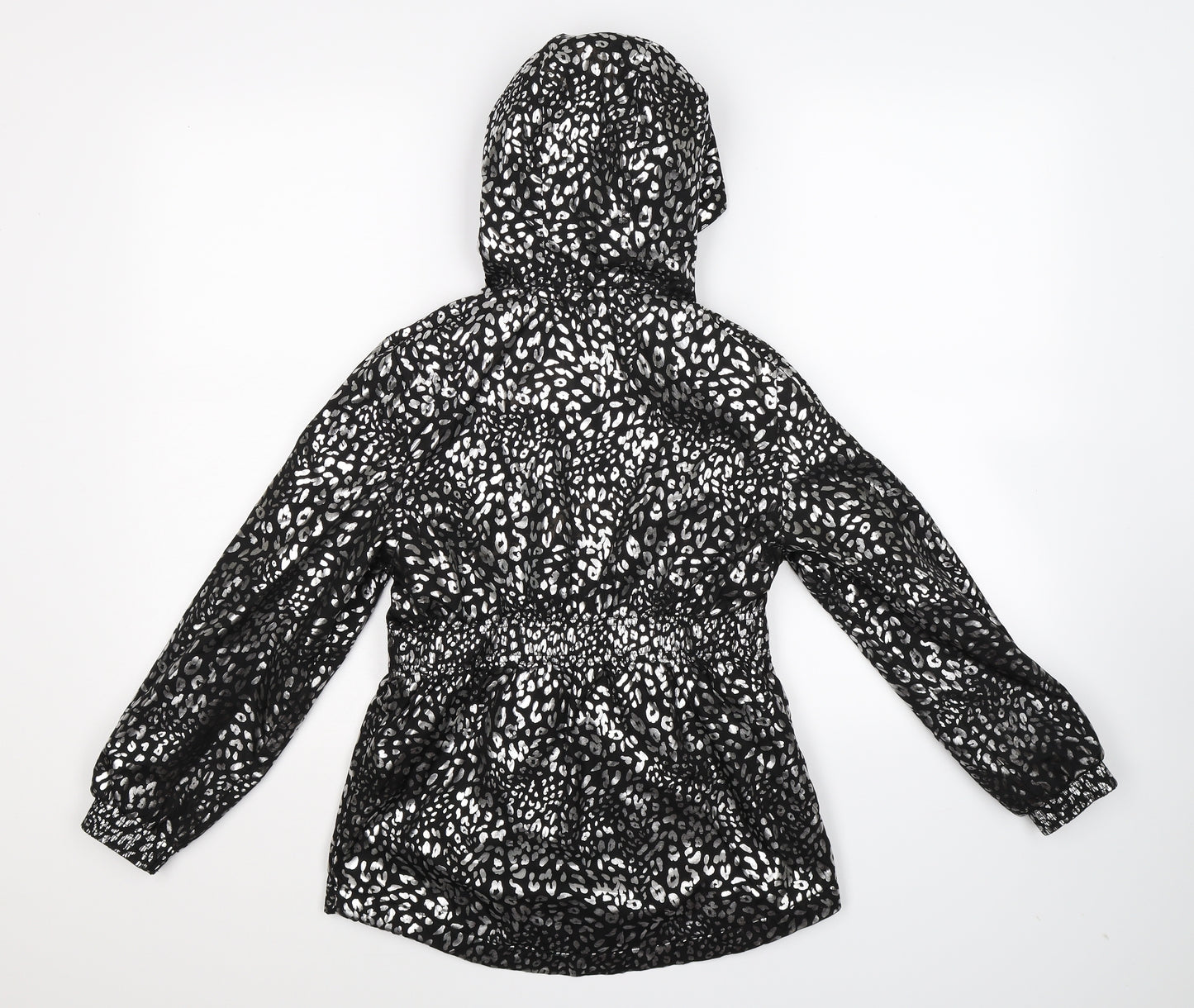 George Girls Black Animal Print  Jacket Coat Size 9-10 Years