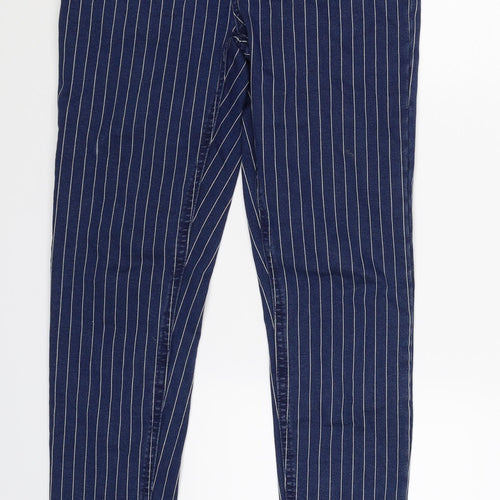 Denim Co Womens Blue Striped Denim Skinny Jeans Size 8 L26 in