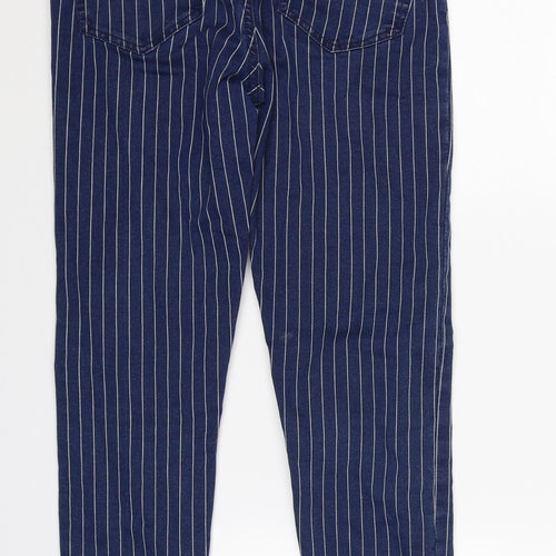 Denim Co Womens Blue Striped Denim Skinny Jeans Size 8 L26 in