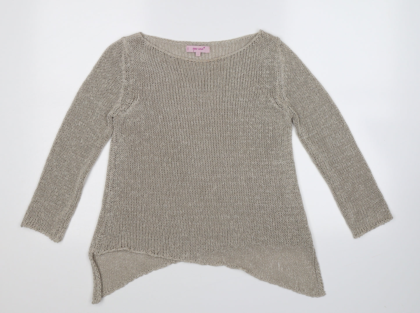 Per Una Womens Beige  Knit Pullover Jumper Size S