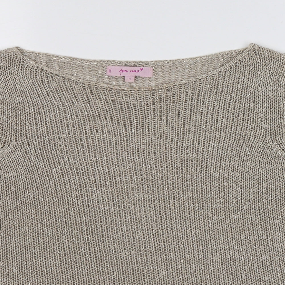 Per Una Womens Beige  Knit Pullover Jumper Size S