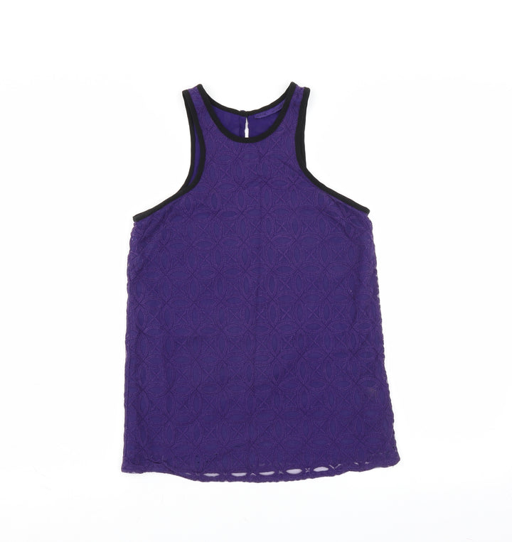 NEXT Womens Purple   Basic Blouse Size 8  - lace detail