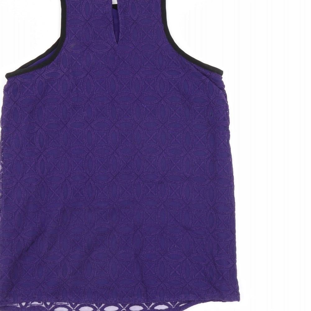 NEXT Womens Purple   Basic Blouse Size 8  - lace detail