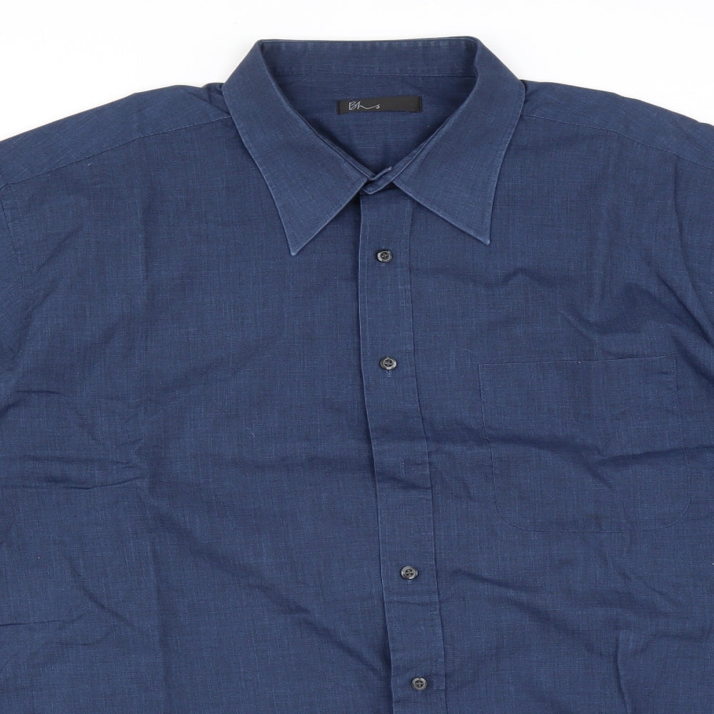 BHS Mens Blue    Button-Up Size 17.5