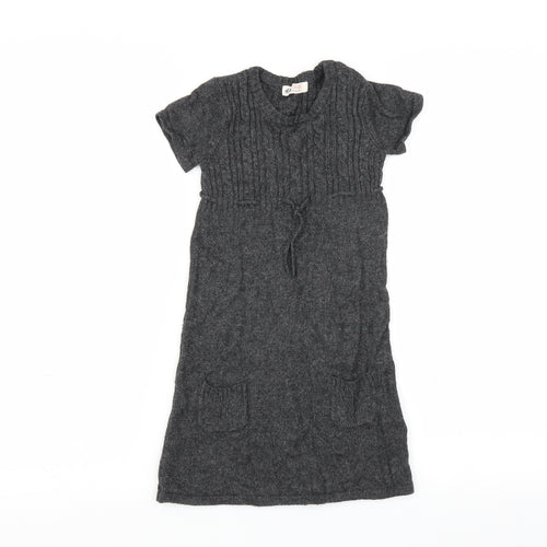 H&M Girls Grey   Jumper Dress  Size 6-7 Years