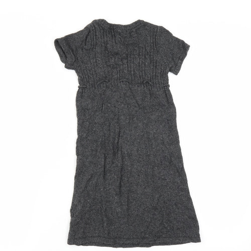 H&M Girls Grey   Jumper Dress  Size 6-7 Years