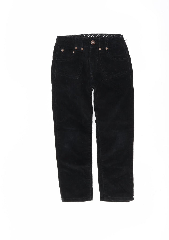 Adams Girl Girls Black  Corduroy Chino Trousers Size 7 Years