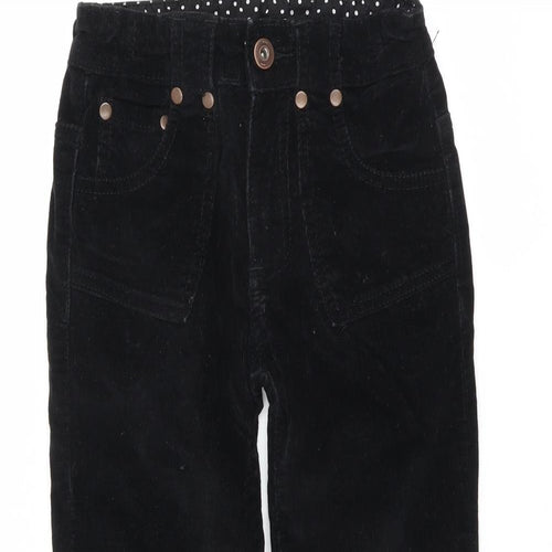 Adams Girl Girls Black  Corduroy Chino Trousers Size 7 Years