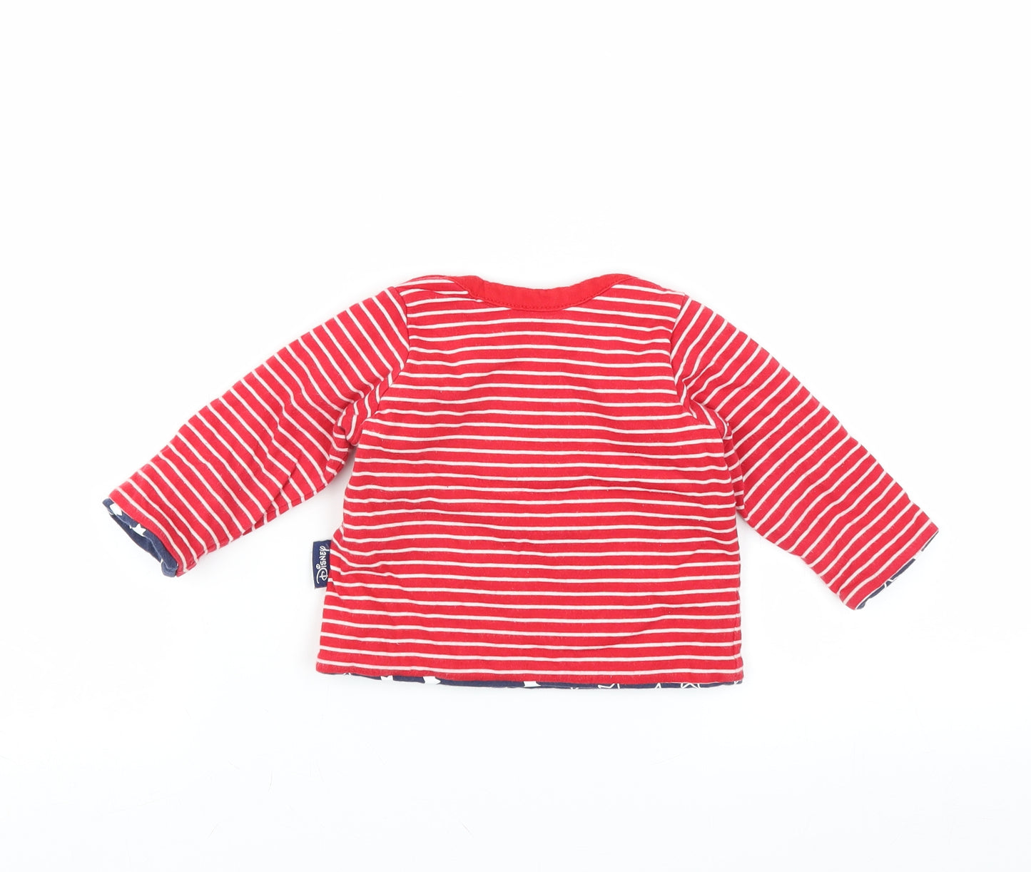 Disney Baby Red Striped  Pullover Jumper Size 3-6 Months  - mickey mouse sweatshirt