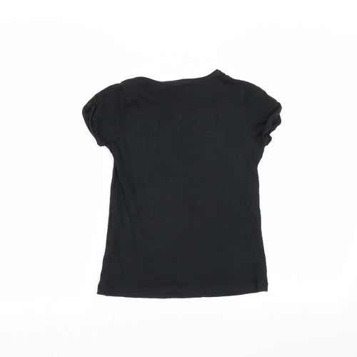 YD Girls Black   Basic T-Shirt Size 9-10 Years  - mermaid squad