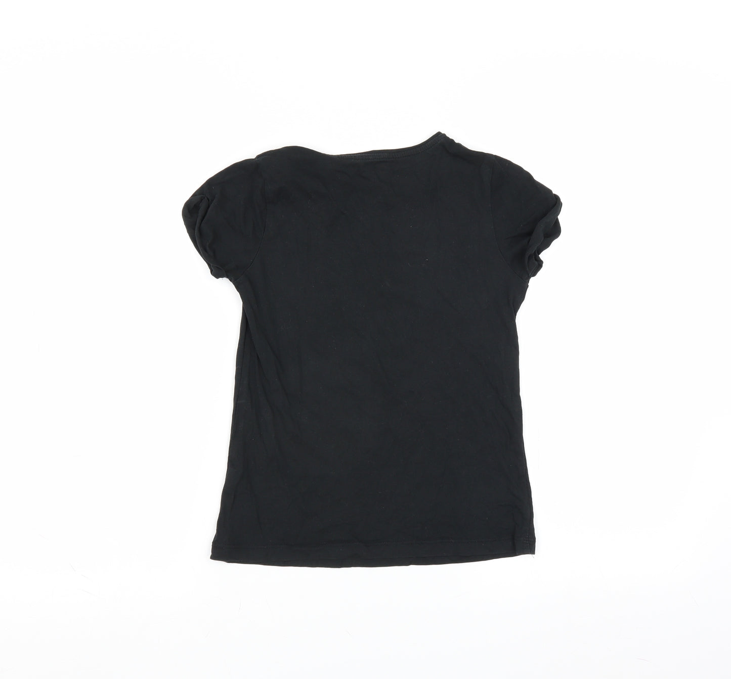 YD Girls Black   Basic T-Shirt Size 9-10 Years  - mermaid squad