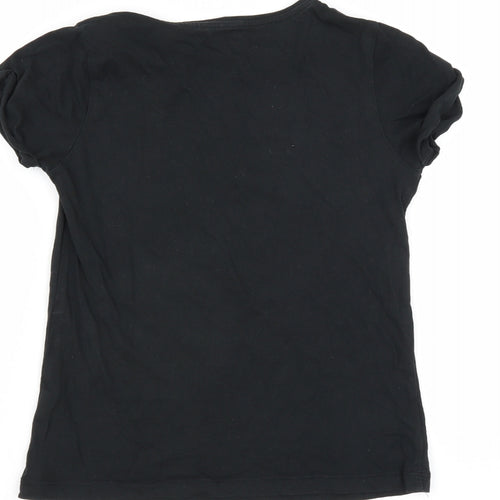 YD Girls Black   Basic T-Shirt Size 9-10 Years  - mermaid squad