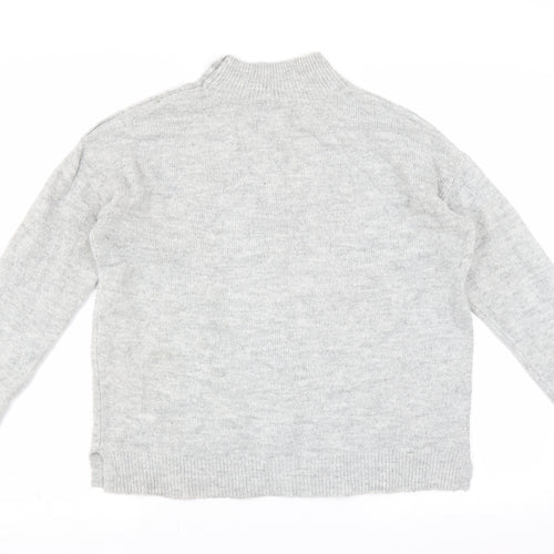 Dorothy Perkins Womens Grey   Pullover Jumper Size 10  - Button Detail