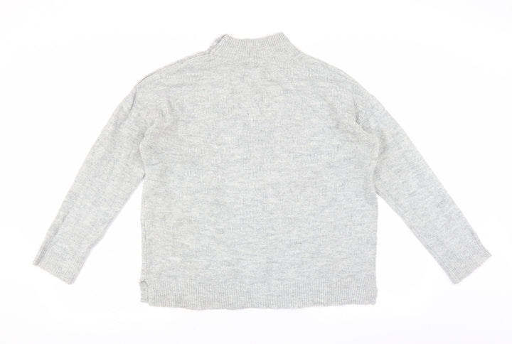 Dorothy Perkins Womens Grey Pullover Jumper Size 10 - Button Detail
