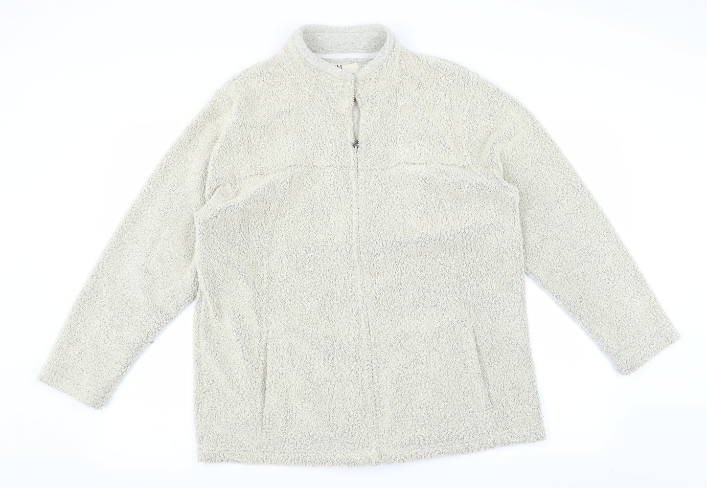 EWM Womens Beige   Full Zip Jumper Size M