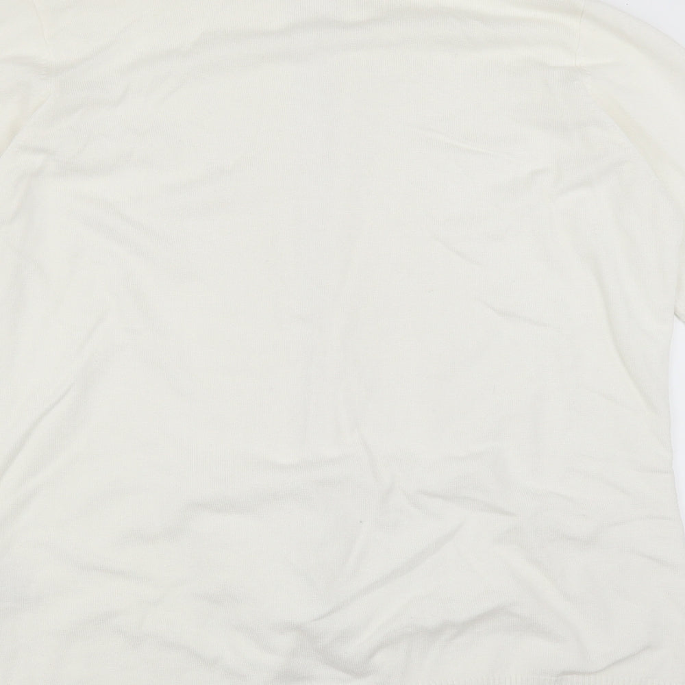 EWM Womens White   Cape Jumper Size L