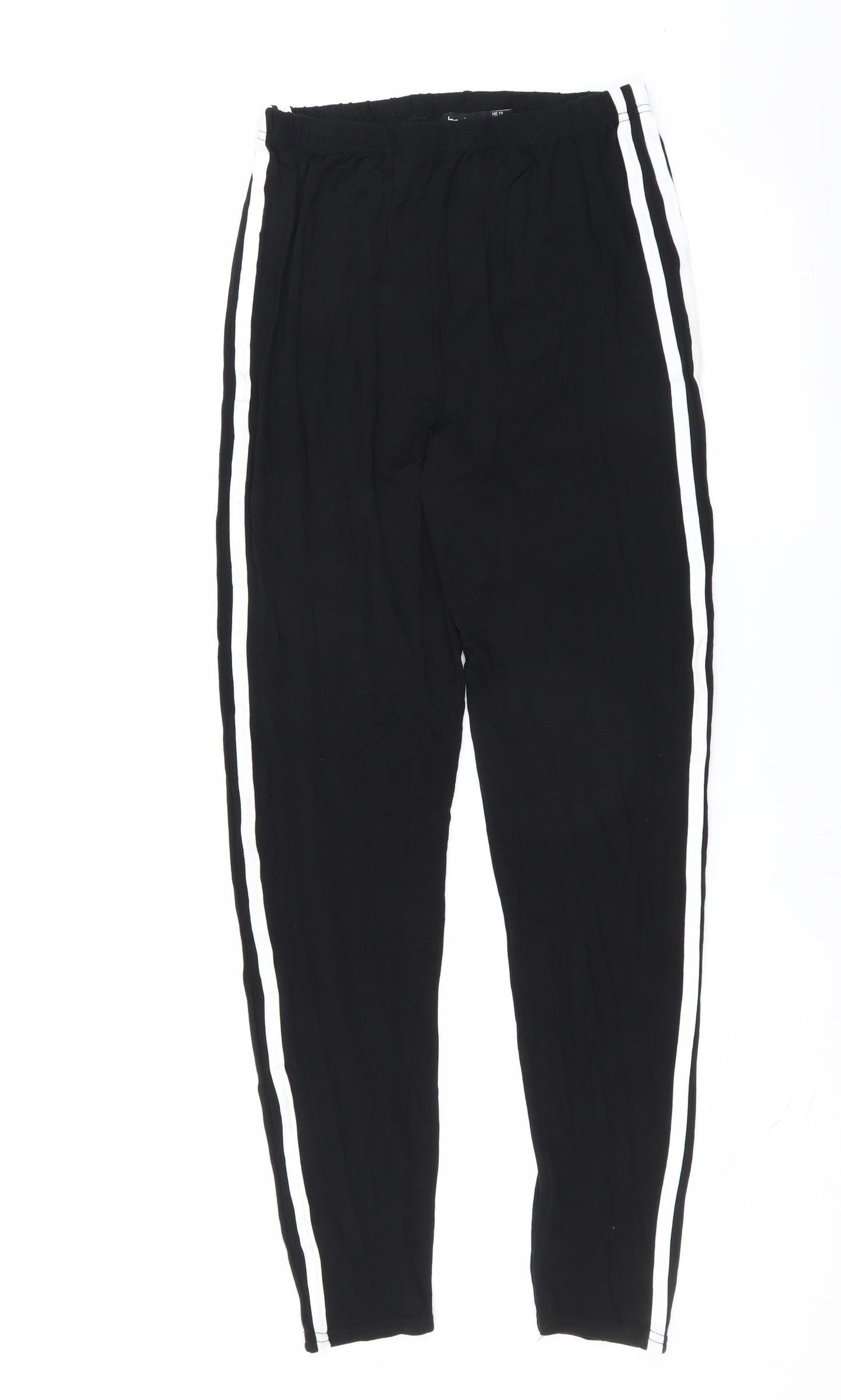 Boohoo Womens Black   Trousers  Size 14 L30 in - stripe leg detail