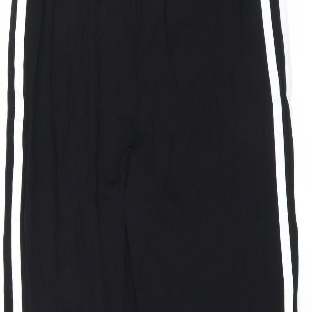 Boohoo Womens Black   Trousers  Size 14 L30 in - stripe leg detail