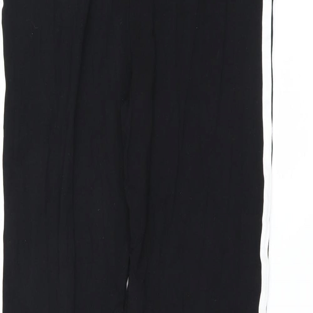 Boohoo Womens Black   Trousers  Size 14 L30 in - stripe leg detail