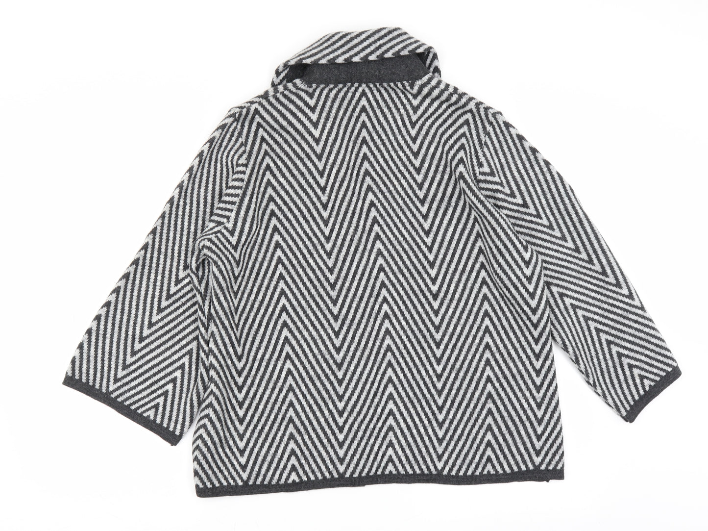 Signiture Experience Womens Grey Geometric  Cardigan Jumper Size L