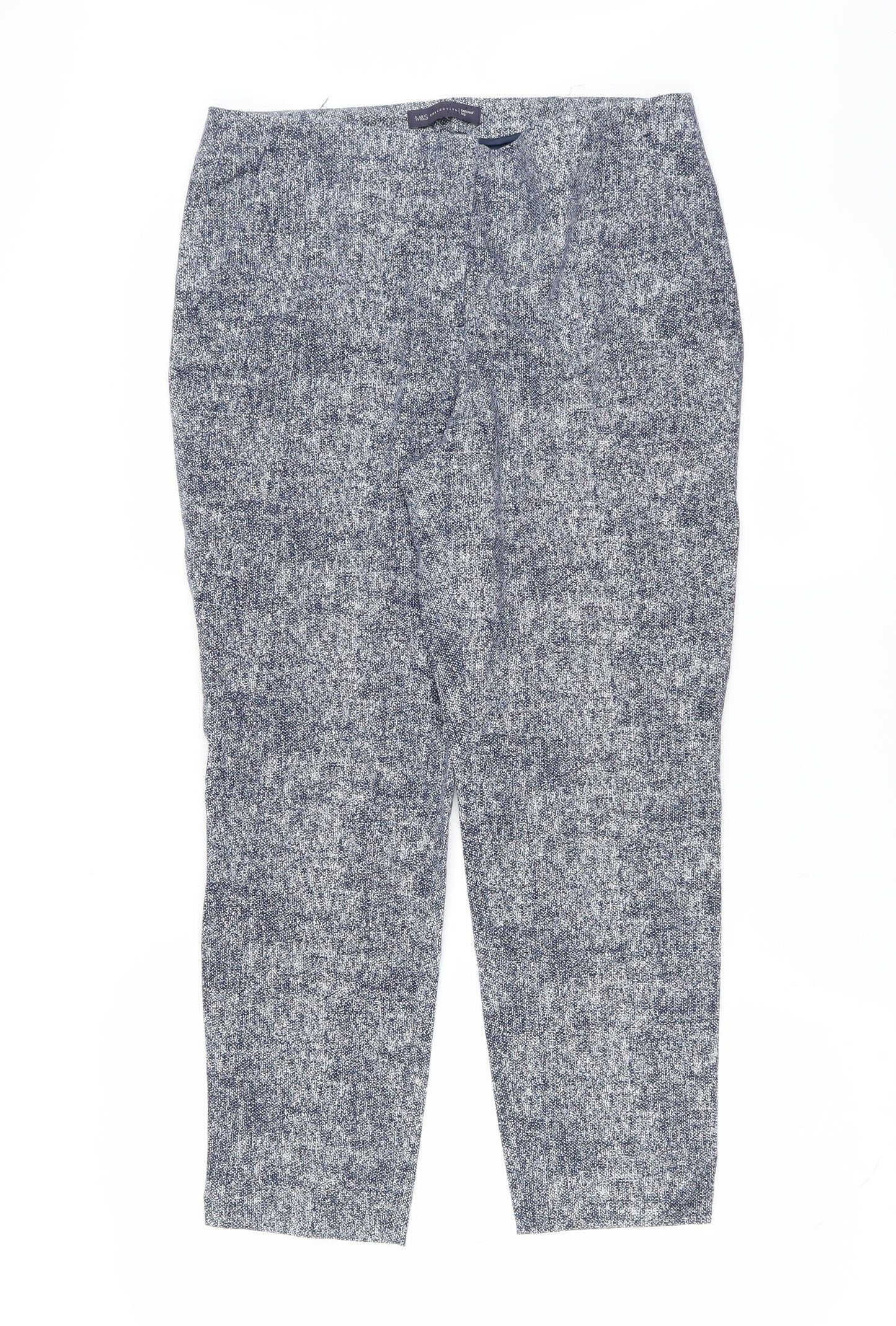 Marks and Spencer Womens Blue   Trousers  Size 12 L25 in - tapered leg