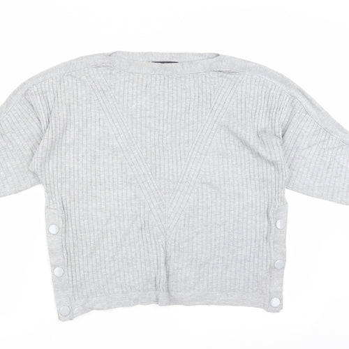 Marks and Spencer Womens Grey   Pullover Jumper Size M  - buttons side detail
