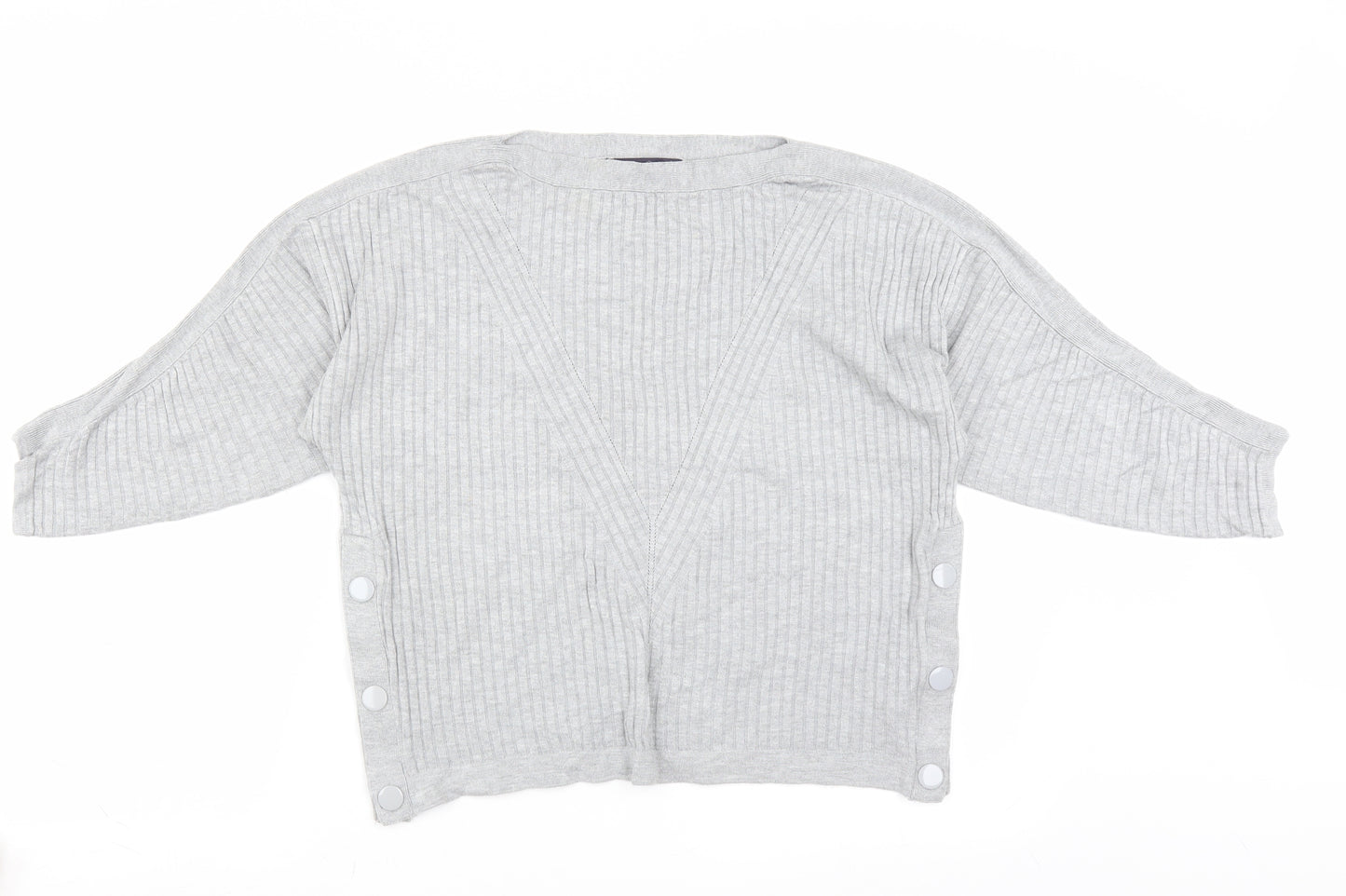 Marks and Spencer Womens Grey   Pullover Jumper Size M  - buttons side detail