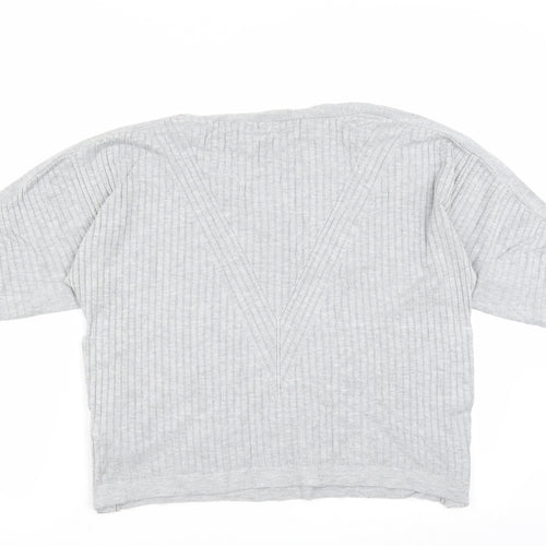 Marks and Spencer Womens Grey   Pullover Jumper Size M  - buttons side detail