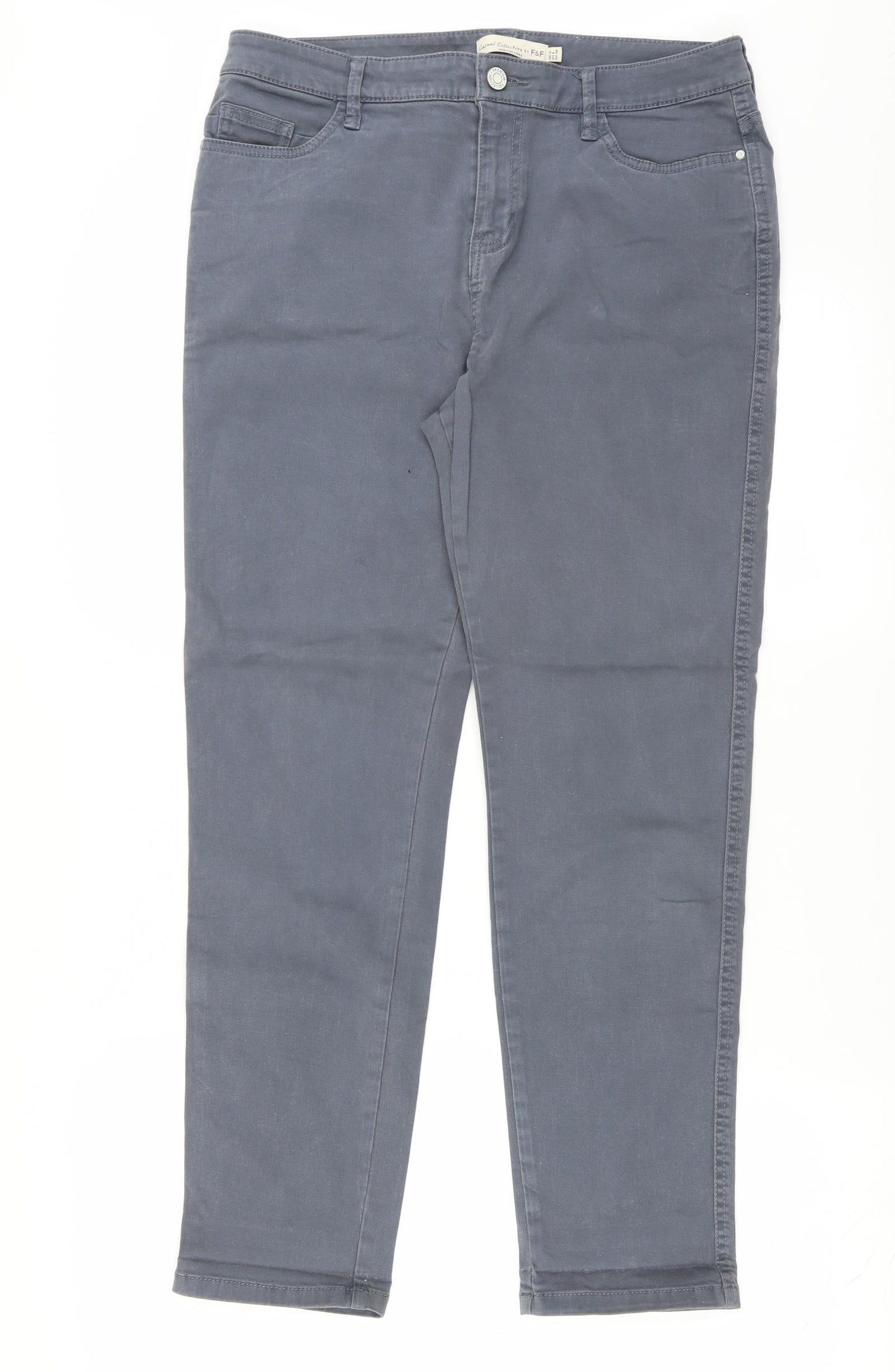 F&F Womens Grey   Straight Jeans Size 12 L28 in