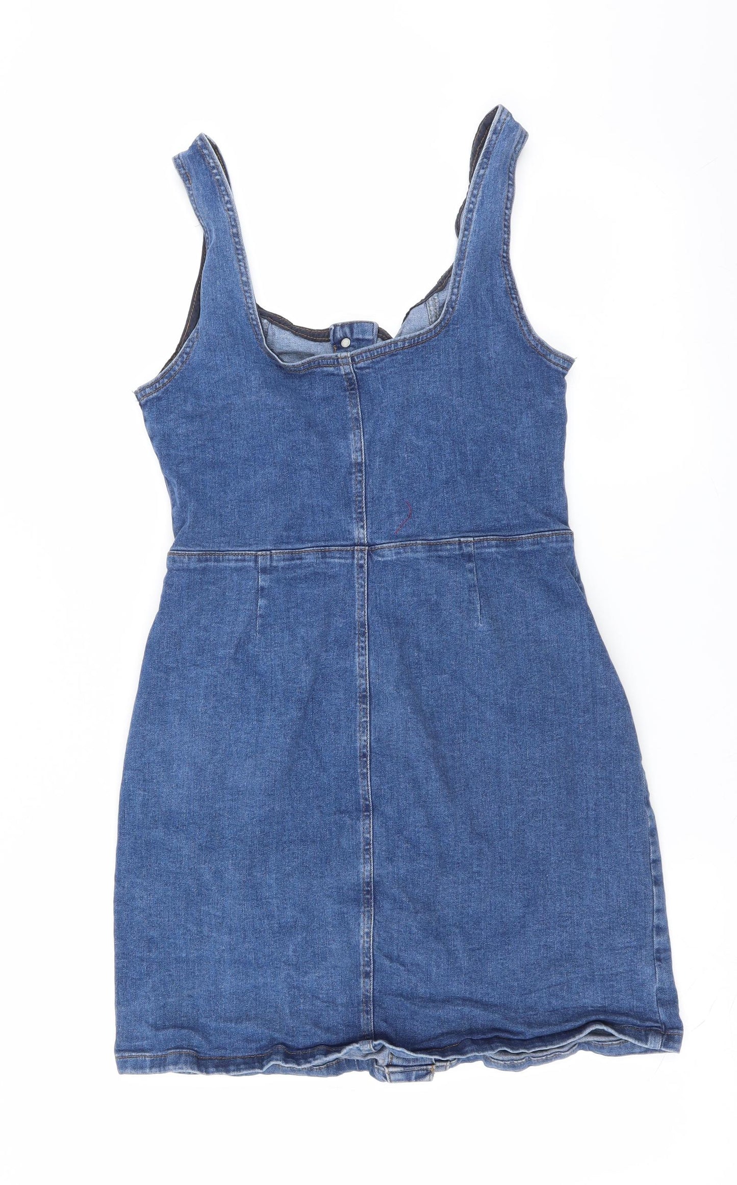 Primark Womens Blue  Denim Pinafore/Dungaree Dress  Size 14