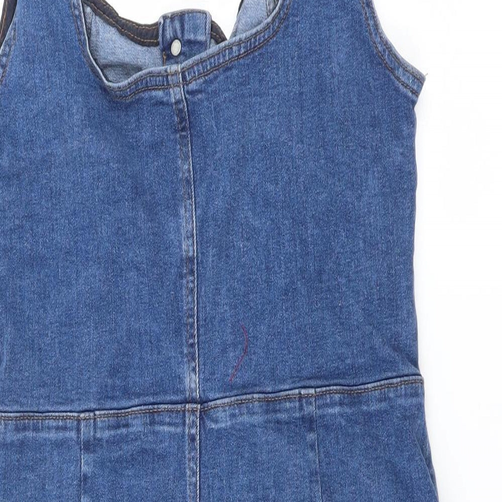 Primark Womens Blue  Denim Pinafore/Dungaree Dress  Size 14
