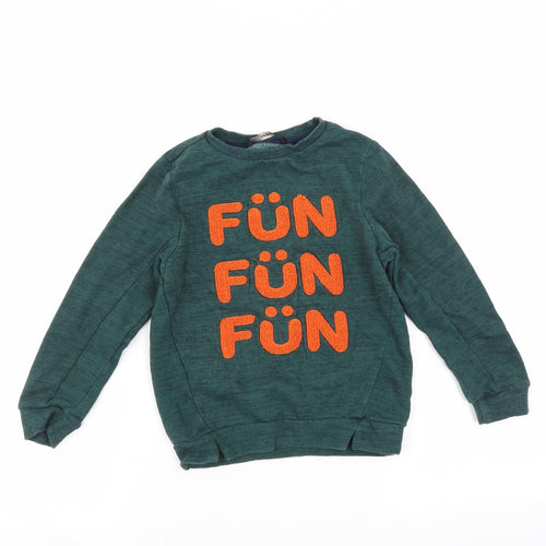 George Boys Green   Pullover Sweatshirt Size 5-6 Years  - fun fun fun