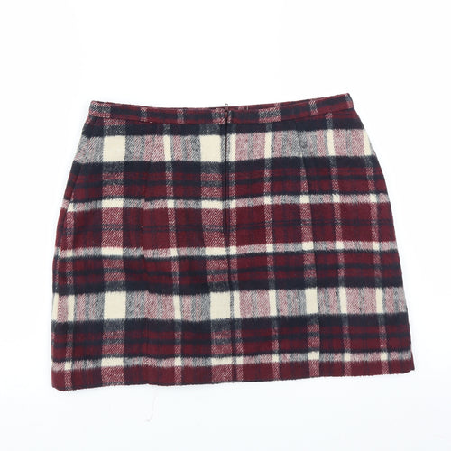 George Womens Purple Plaid  A-Line Skirt Size 10