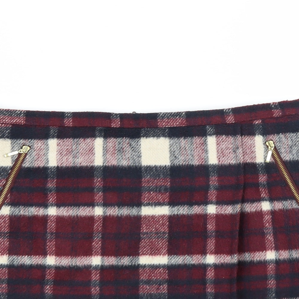 George Womens Purple Plaid  A-Line Skirt Size 10