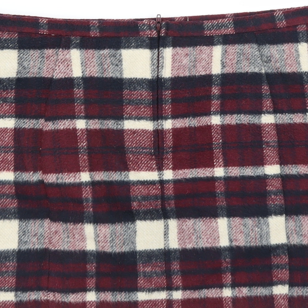 George Womens Purple Plaid  A-Line Skirt Size 10