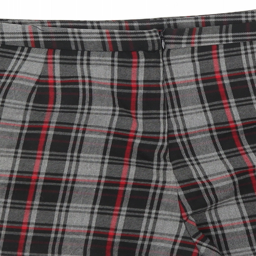 Primark Womens Grey Plaid  Hot Pants Shorts Size 18 - skort