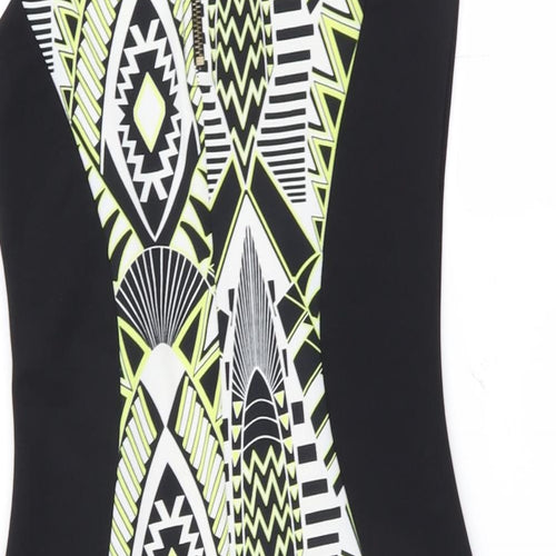 Internationale Womens Black Geometric  Bodycon  Size 10