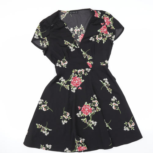 SheIn Womens Black Floral  Fit & Flare  Size S