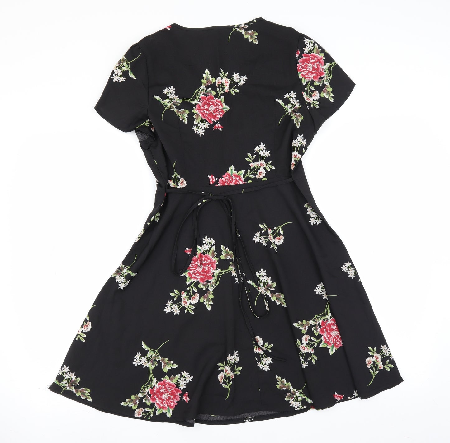 SheIn Womens Black Floral  Fit & Flare  Size S