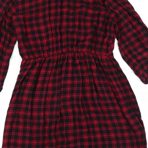 George Womens Red Check  Shirt Dress  Size 14