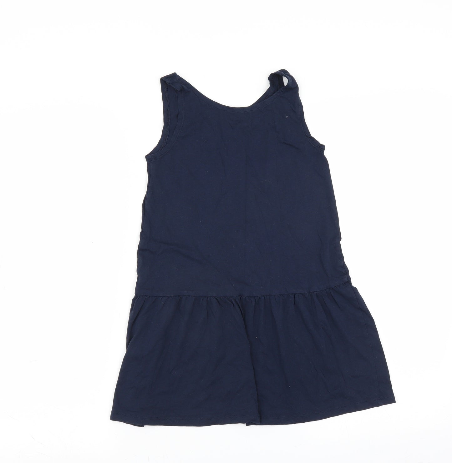 H&M Girls Blue   Tank Dress  Size 6-7 Years  - heart